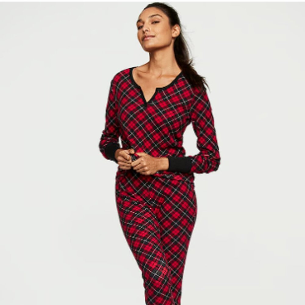 Last One! VS L Thermal Long Pajama Set Plaid Checkered PJ P.J. NWT Christmas NEW